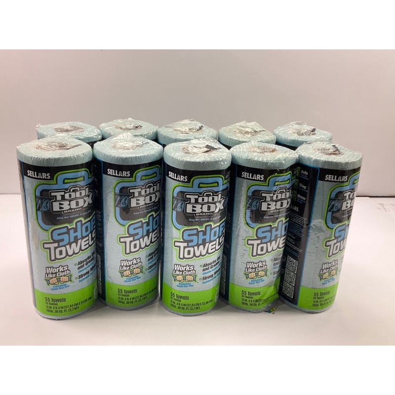 TOOLBOX Z400 Cleaning Wipes Towels Auto Shop Mechanic - 10 Rolls - 550 Towels