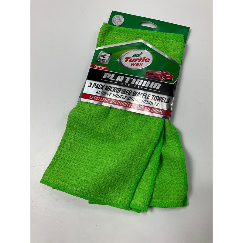 Turtle Wax TW-FT103 Microfiber Waffle Professional Car Drying Towels 12x12, 3/PK