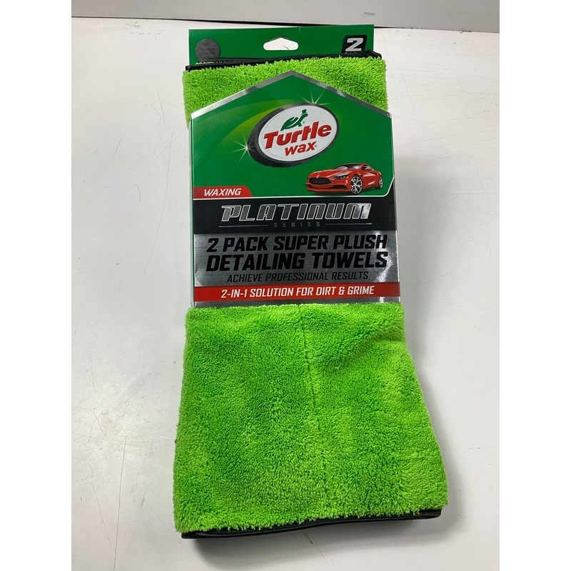 Turtle Wax TW-FT105 Platinum Series Green Super Plush Detailing Towels - 2 Pk