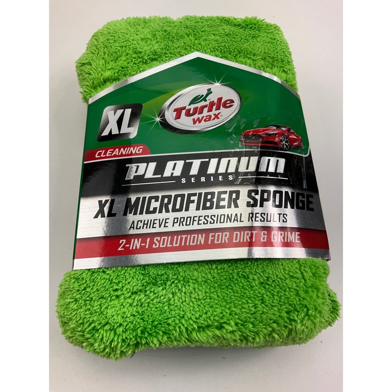 Turtle Wax TW-WS117 Platinum 2-in-1 Microfiber Car Wash/Scrub XL Sponge
