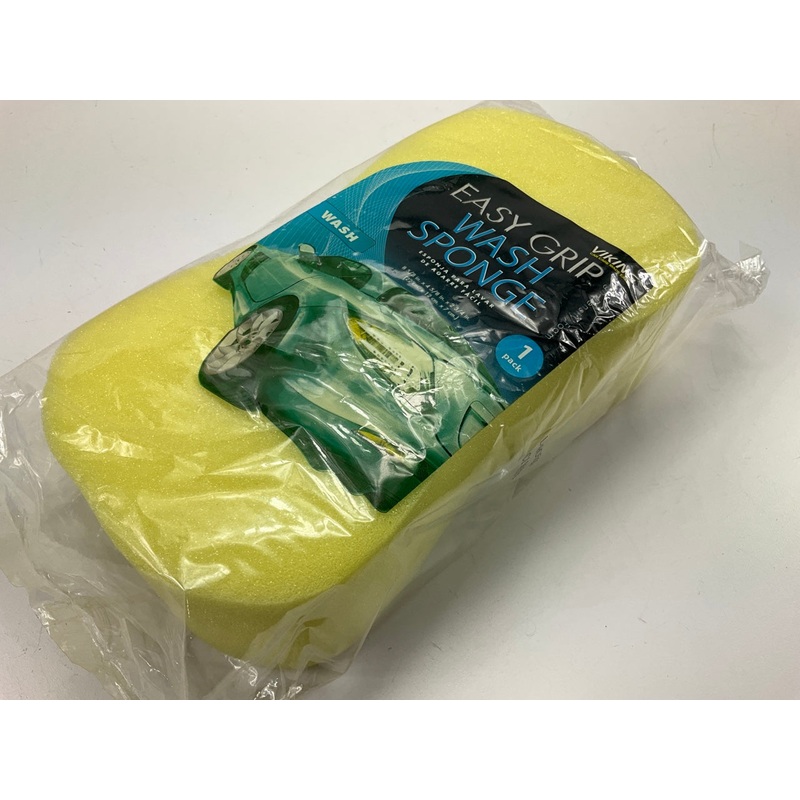 Viking 424000 Yellow Foam Sponge Easy Grip Car Wash Sponge (8-3/4'' L X 4-3/4'')