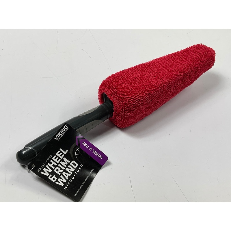 Viking 8064842 Soft Auto Wheel Cleaning Detail Brush  (Black & Red)