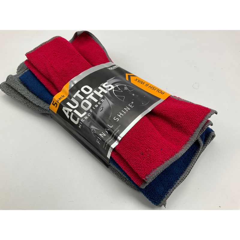 Viking 821200 Microfiber Final Shine Cleaning Cloth Towels, 5 Pack, 12'' X 16''