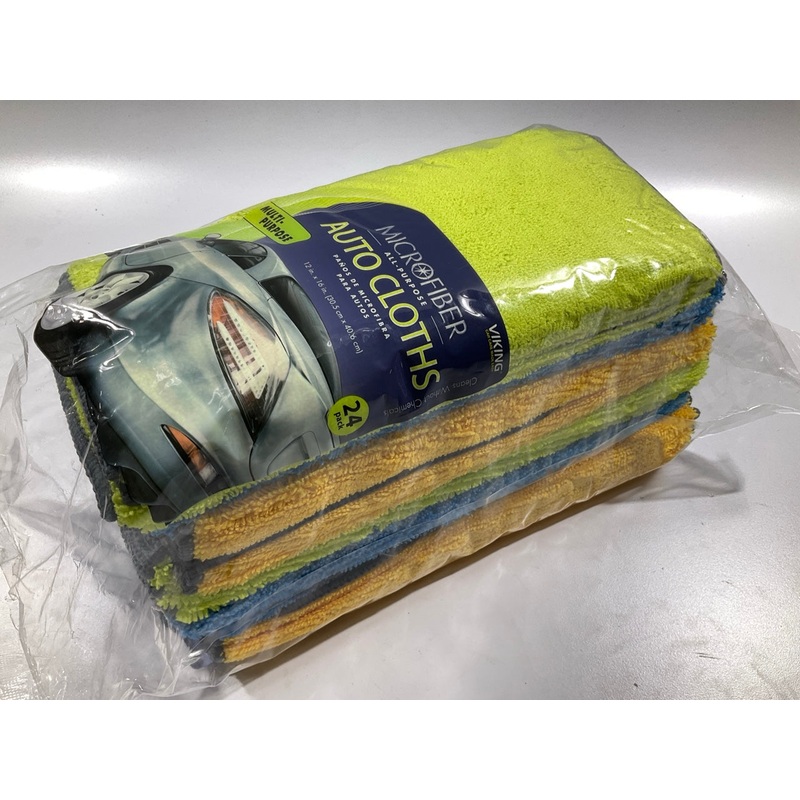 Viking 853400 16''x12'' Microfiber Auto Cleaning Detailing Cloth Towels - 24 Pack