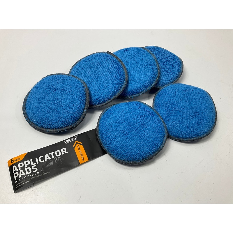 Viking 862400 5'' Blue Microfiber Applicator Pads, Pack Of 6