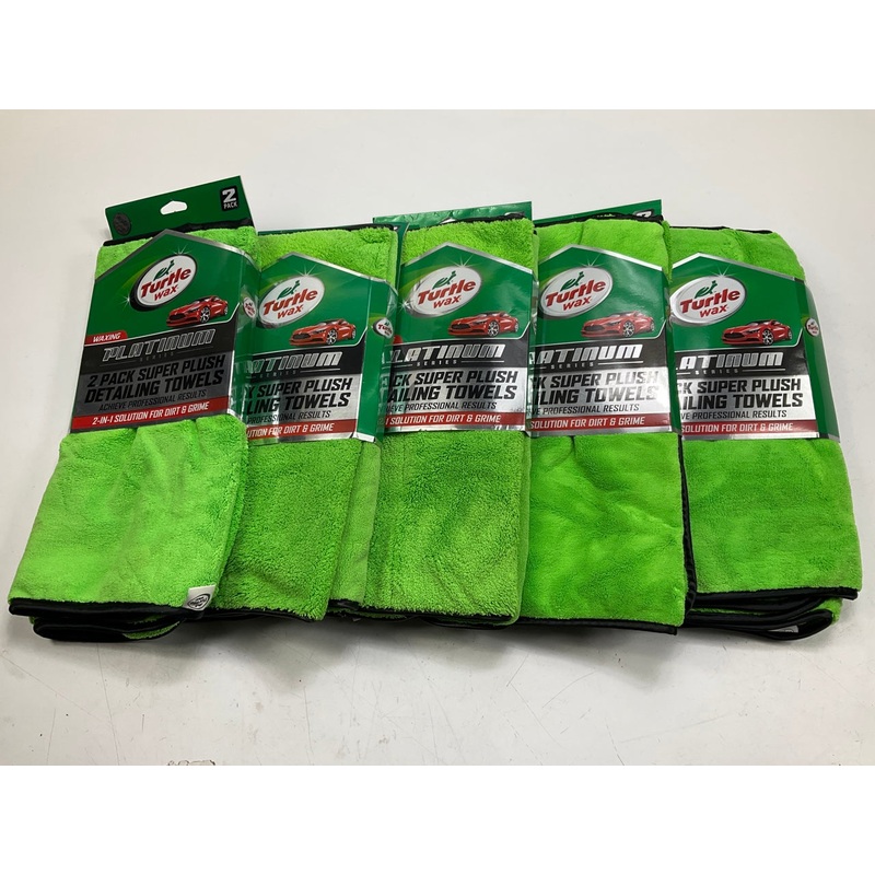 5 / PACK - Turtle Wax TWFT105 Platinum Series Green Super Plush Detailing Towels