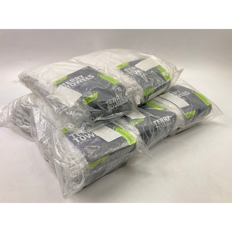 5 PACKS - Viking 985200 14'' X 17'' Terry 100% Cotton Towels, 24 Towels Per Pack