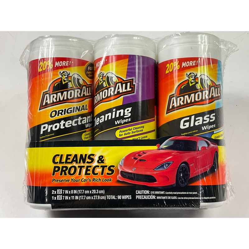 Armorall 44983 SET OF 3 - Cleaning Wipes, Cleaning And Glass Wipes