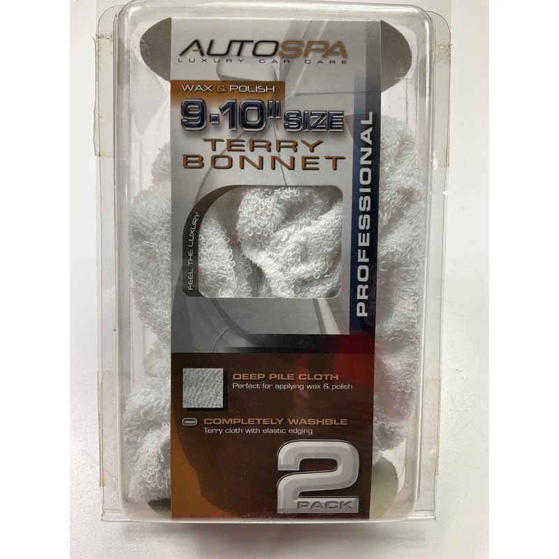 Autospa 40402AS 9'' To 10'' Washable Cotton Polishing Bonnet, (2-pack)