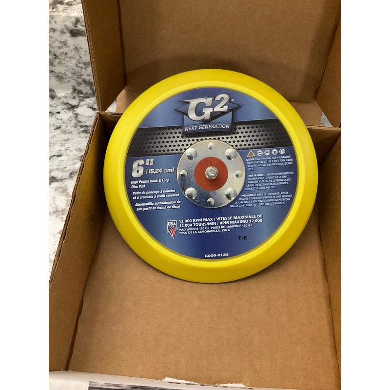 Color Extra 6'' High Profile Hook & Loop Sanding Disc Pad, Made In USA 12,000 RPM
