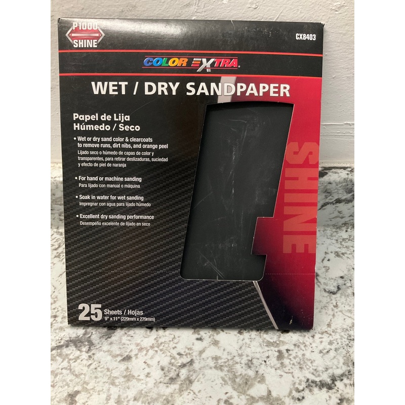 Color Extra CX8403 Sandpaper Sheets - 25 Sheets 9''x11'', Wet Or Dry P1000 Grit