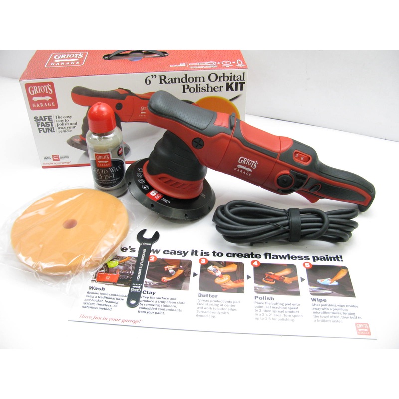 Griot's Garage GG001 6'' Random Orbital Polisher Kit: Includes Wax & Pad Type 2