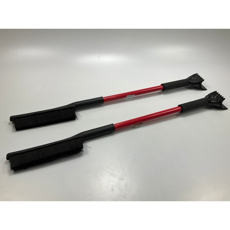 Hopkins 13024 32'' Snow Brush With Ice Chisel, Red Color, PAIR