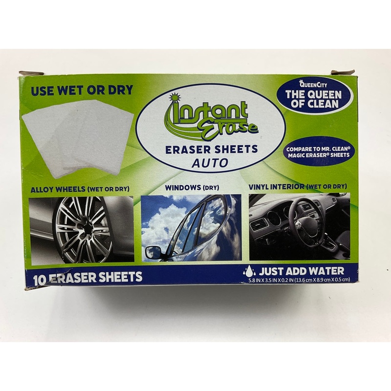 Instant Erase ESS410 Automotive Care Eraser Sheets Pack Of 10 For Glass, Wheels