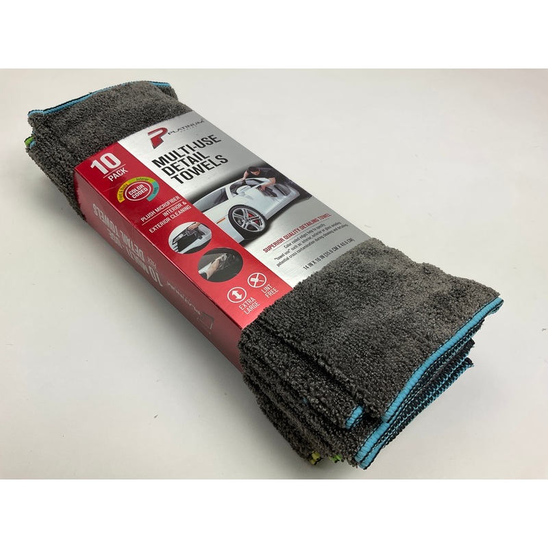 Machimpex MPX-10110 Platinum Series 10-PACK MICROFIBER XL DETAIL TOWELS 14 X 16''