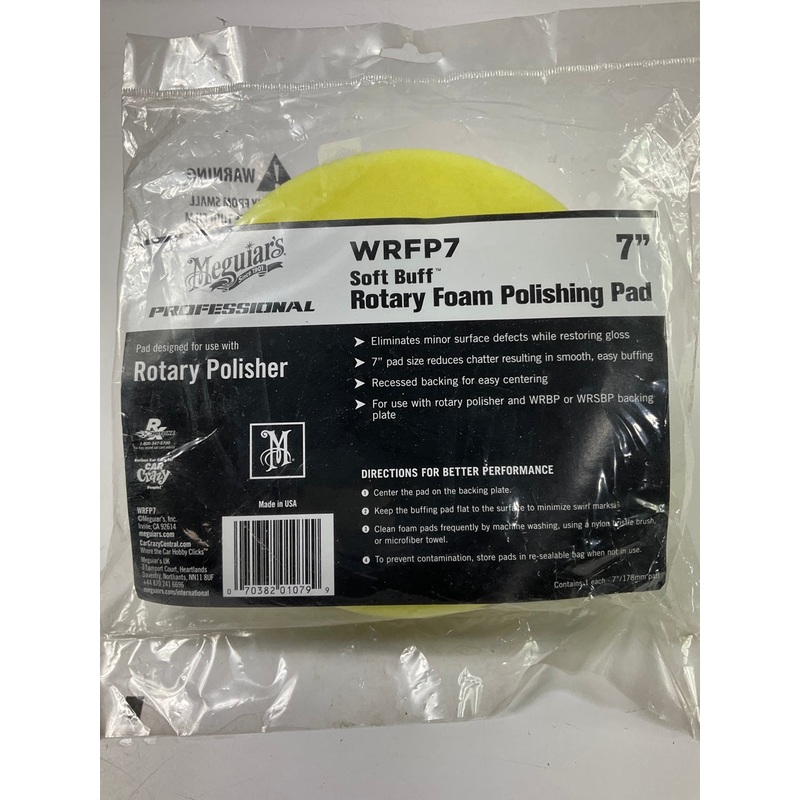 Meguiar's WRFP7 Soft Buff 7'' Rotary Foam Polishing Buffing Pad