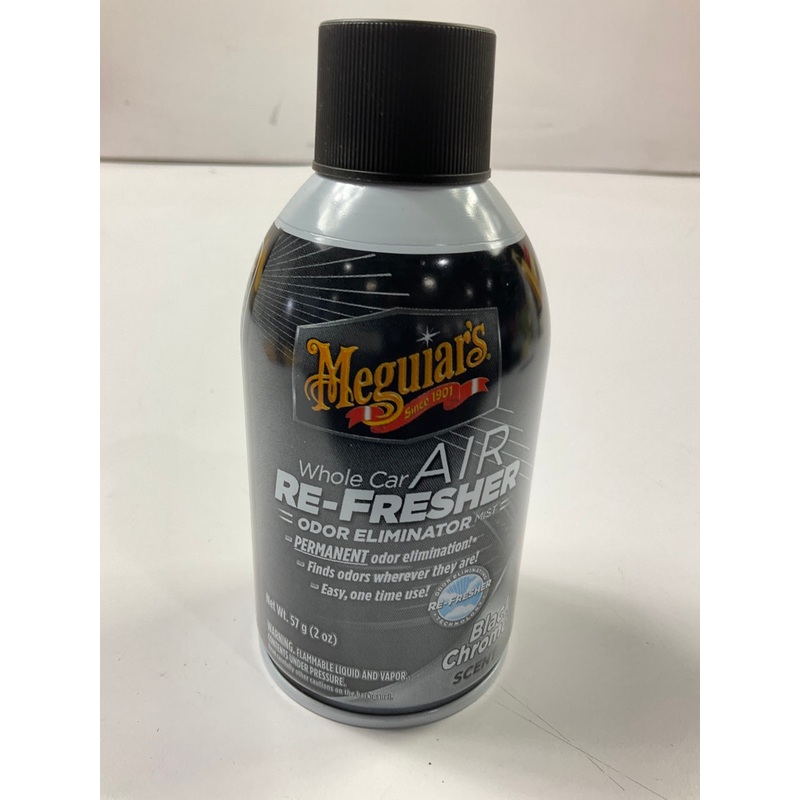 Meguiars G181302 Whole Car Air Re-Fresher Odor Eliminator Mist, Black Chrome