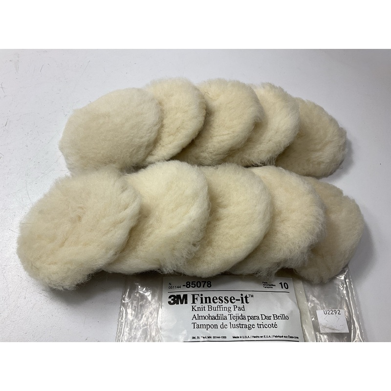10 Pack - 3M 85078 3'' Finesse-it Knit Buffing Pad For Pro Auto Detail Work