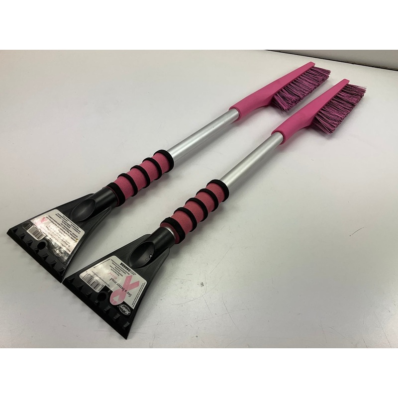 (2) Hopkins 886PKUS 31'' Mallory Pink Ice Scraper Snow Brush (PAIR)