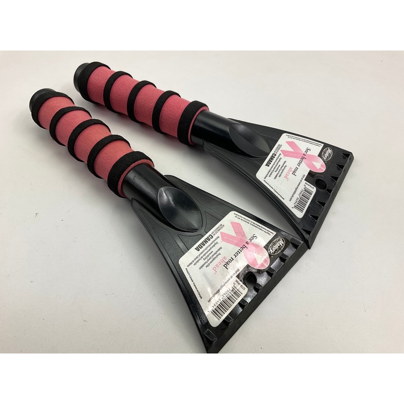 (2) Hopkins 994PKUS Mallory Pink Snow Tools 10'' Ice Scraper - 2 PACK