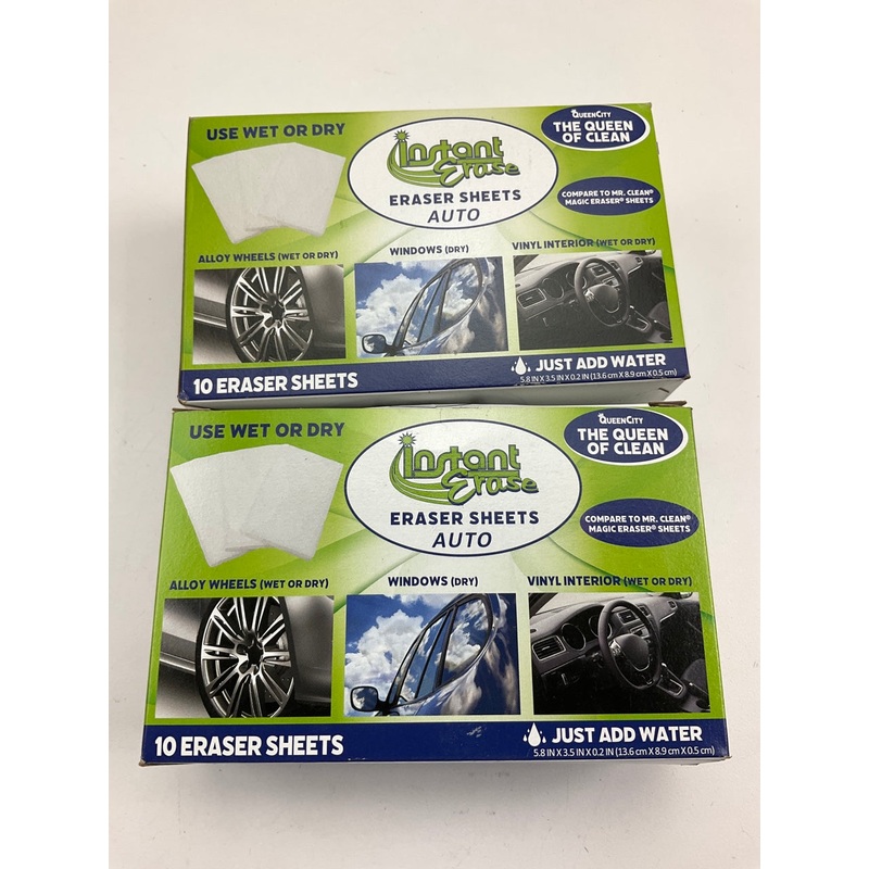 (2) Instant Erase ESS410 Automotive Care Eraser Sheet Packs For Wheels, Windows