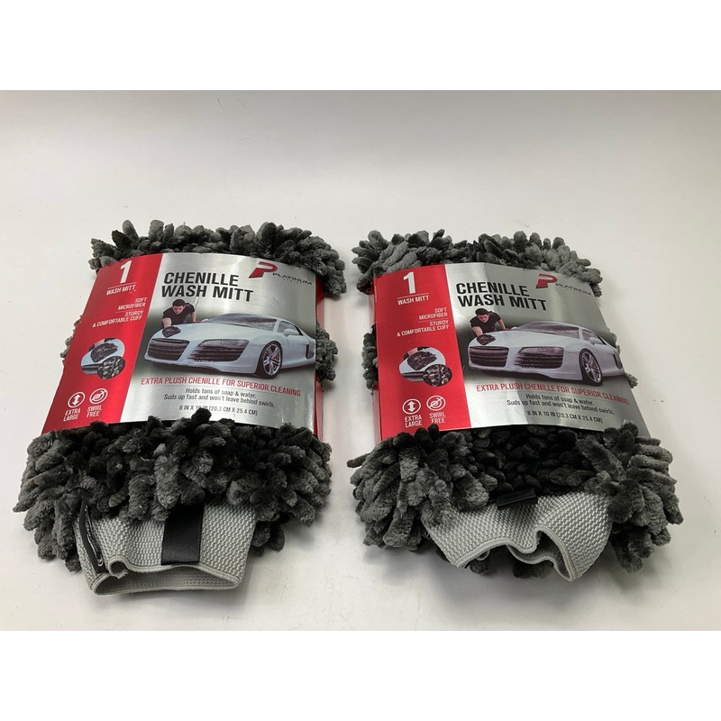 (2) Machimpex R-695103 Super Absorbent Microfiber Chenille Washing Mitt, 10''x8''