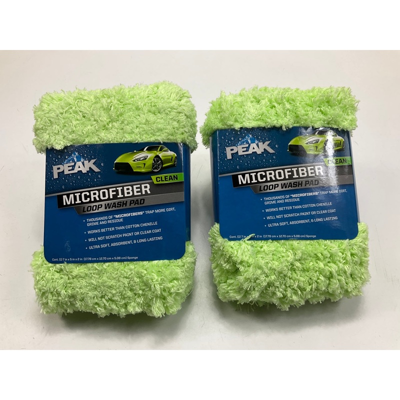 (2) Peak PKC0GA Microfiber Loop Wash Pad Car Washing Pads