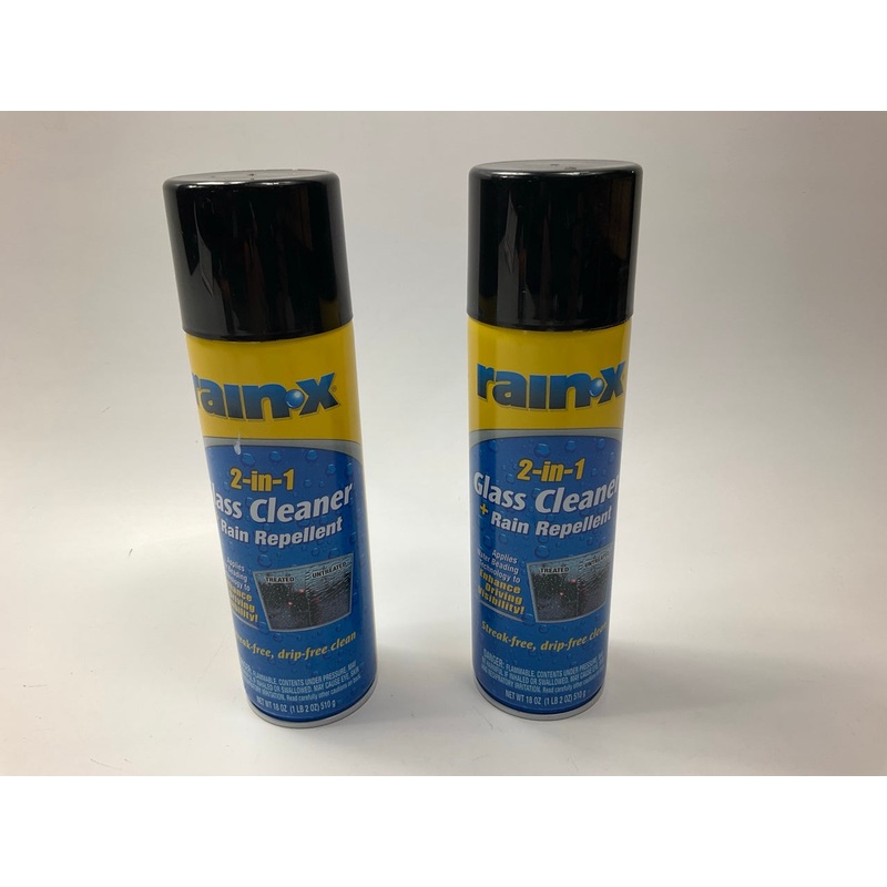 (2) Rain-x 5080233 - 2-in-1 Glass Cleaner & Rain Repellent Aerosol Cans- 18oz