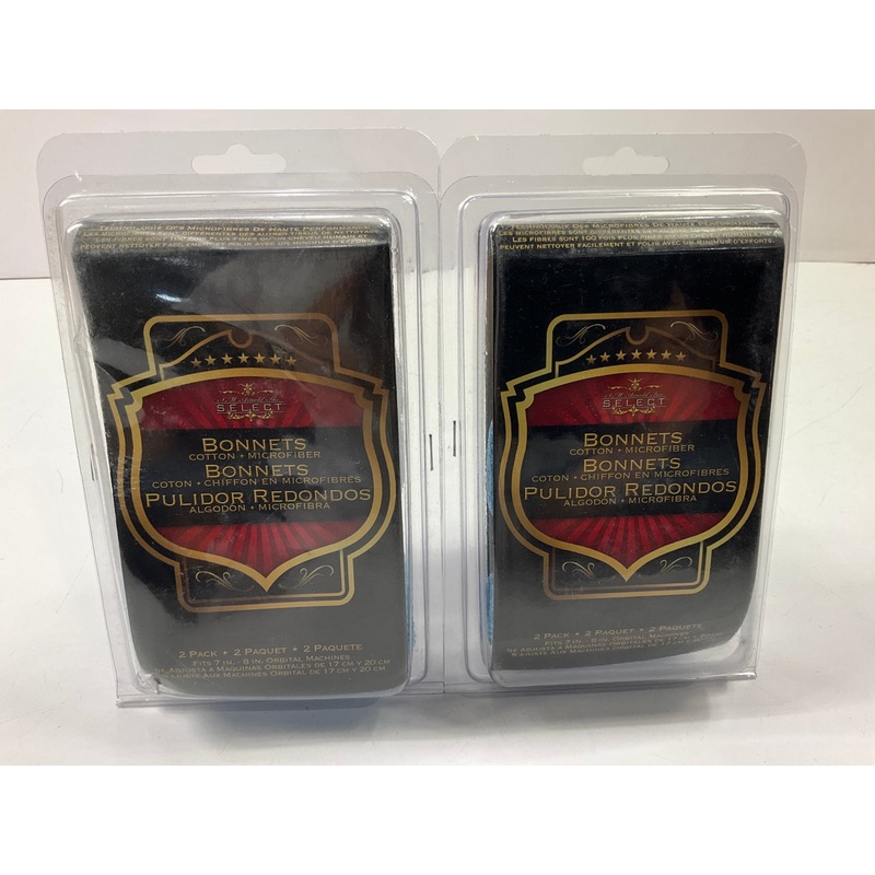 (2) SM Arnold 45-278 Microfiber Polish Bonnets For 5''-6'' Orbital Buffer