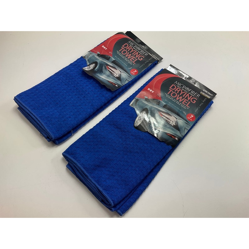(2) Viking 912400 Waffle Weave Drying Towel - 7 SQ Feet, Royal Blue 28''x36''