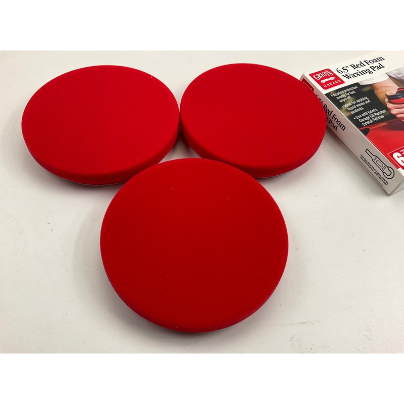 (3) Griot's Garage 10618W Red Foam Waxing Polishing Pads 6.5''
