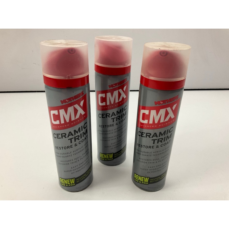 (3) Mothers CMX CERAMIC TRIM RESTORE & COAT Restores Dull Faded Ext Trim Plastic