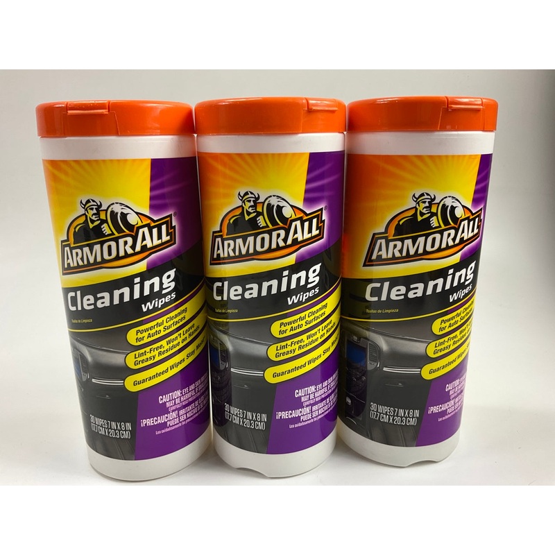 (3) Pack - ArmorAll Interior Car Cleaning Wipes For Dirt And Dust, 30 Count
