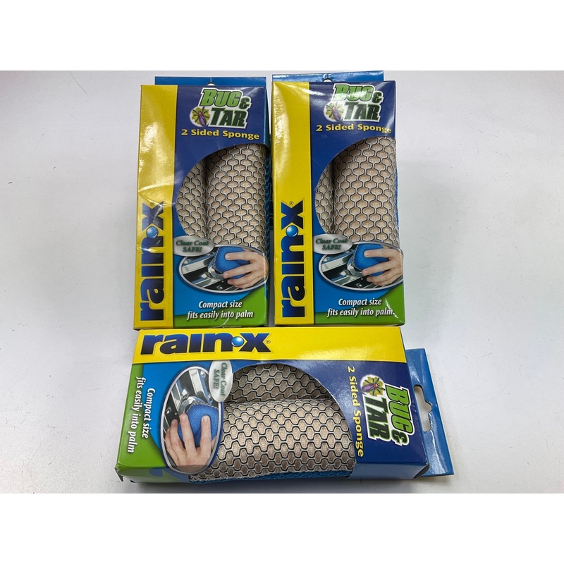 (3) PACK - Rain-x 45122X 2-Sided Automotive Bug Grime And Tar Sponge
