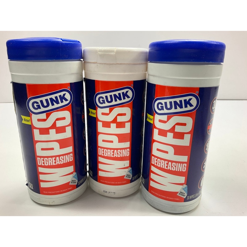 (3) PACKS - Gunk EDW30 Degreaser Cleaning Wipes, Blue/White, Canister, Cloth