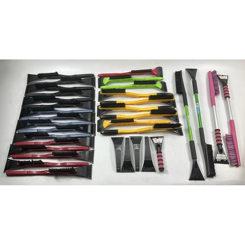 35 Assorted Mixed Ice Scrapers & Snow Broom Brushes - ICE SCRAPER Lot #11