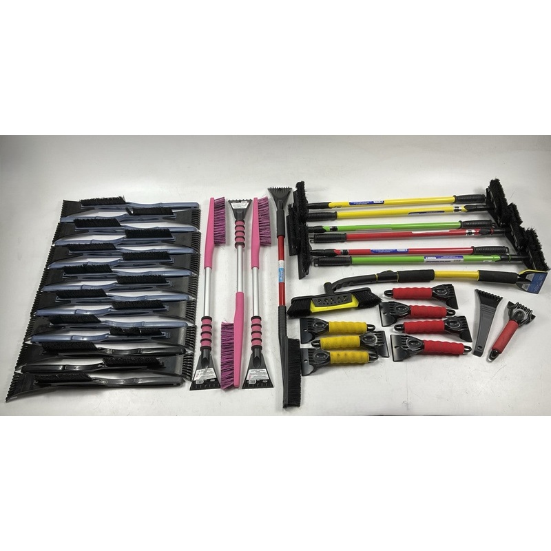 35 Assorted Mixed Ice Scrapers & Snow Broom Brushes - ICE SCRAPER Lot #18