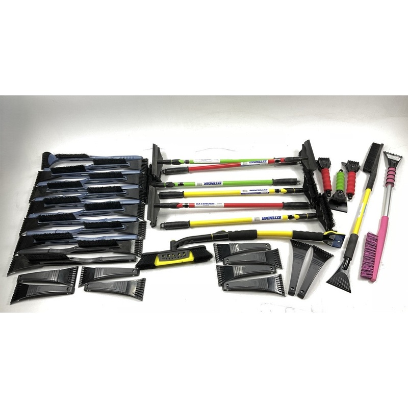 35 Assorted Mixed Ice Scrapers & Snow Broom Brushes - ICE SCRAPER Lot #19