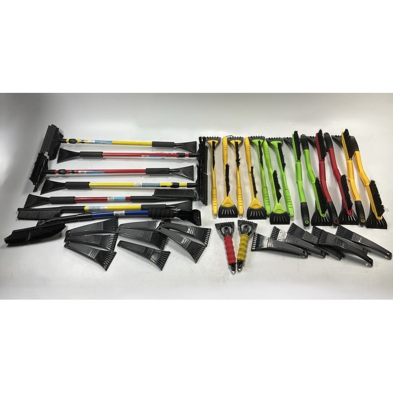 35 Assorted Mixed Ice Scrapers & Snow Broom Brushes - ICE SCRAPER Lot #24