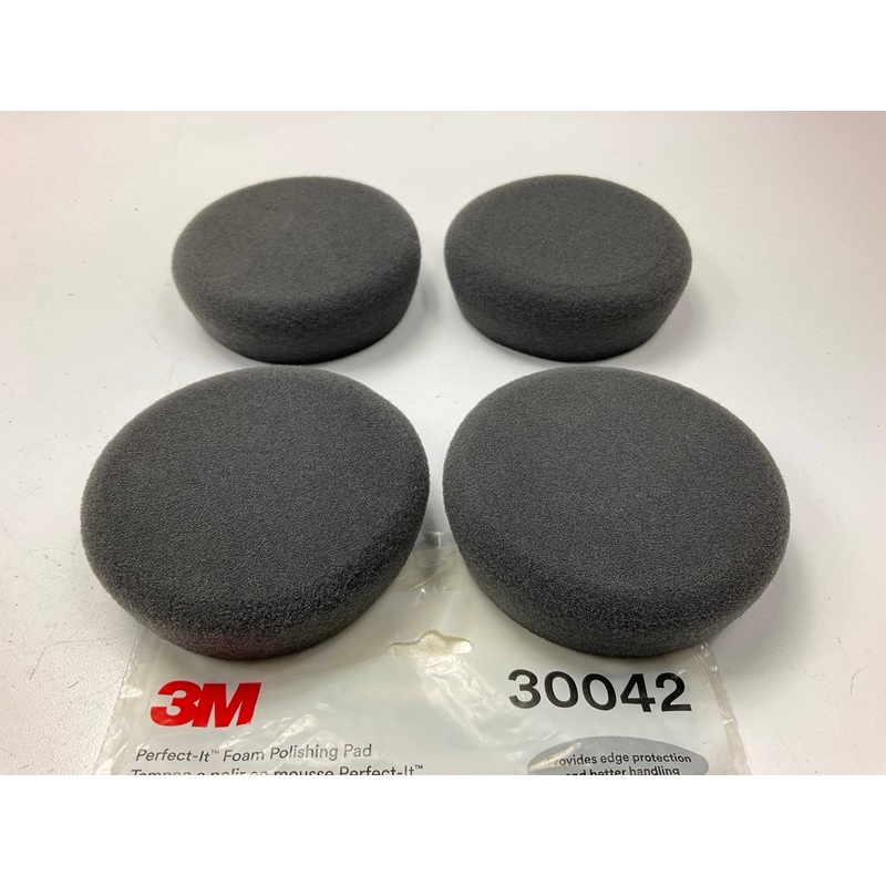 3M 30042 Perfect-It 4'' Single Sided Polishing Foam Pads, Hook And Loop - 4 PACK