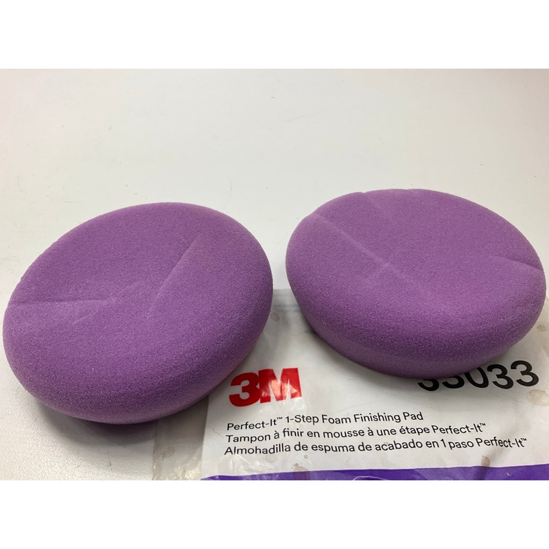 3M 33033 4'' Perfect-It 1-Step Foam Finishing Purple Pad, Hookit - 2 PACK