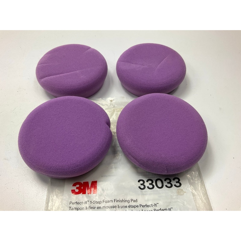 3M 33033 4'' Perfect-It 1-Step Foam Finishing Purple Pad, Hookit - 4 PACK