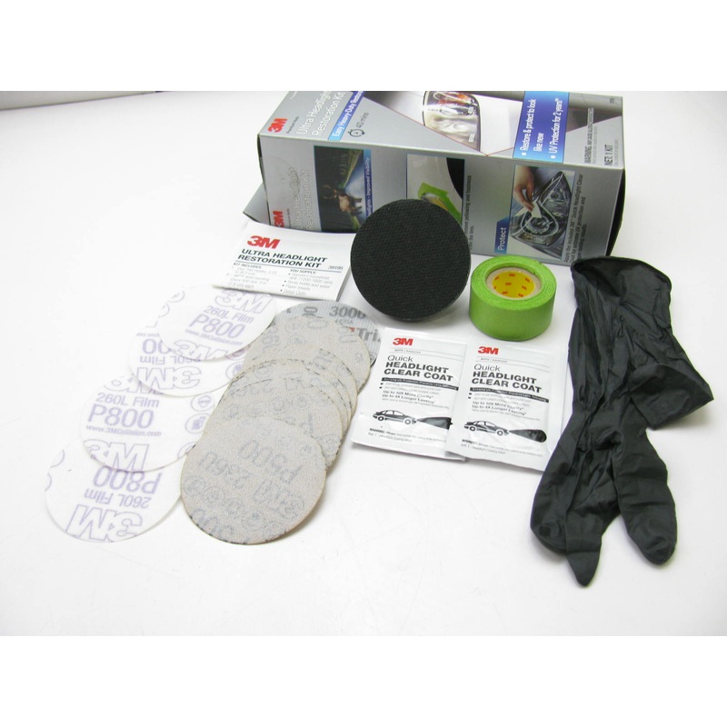3M 39195 Ultra Headlight Restoration Kit, Easy Heavy-Duty Lamp Restoration