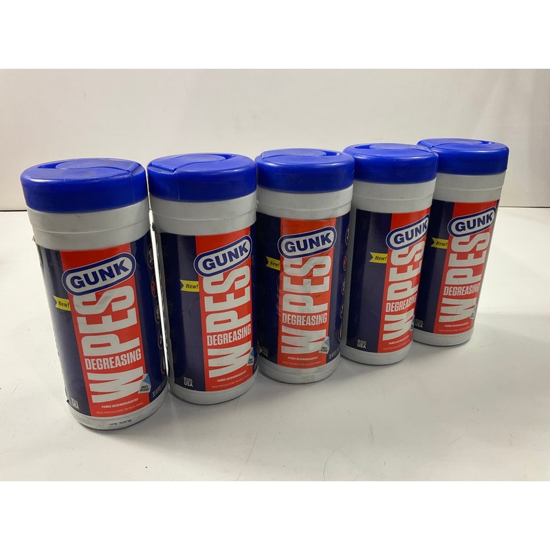 (5) CANS - Gunk EDW30 Degreaser Cleaning Wipes, 30 Wipes In Each Can