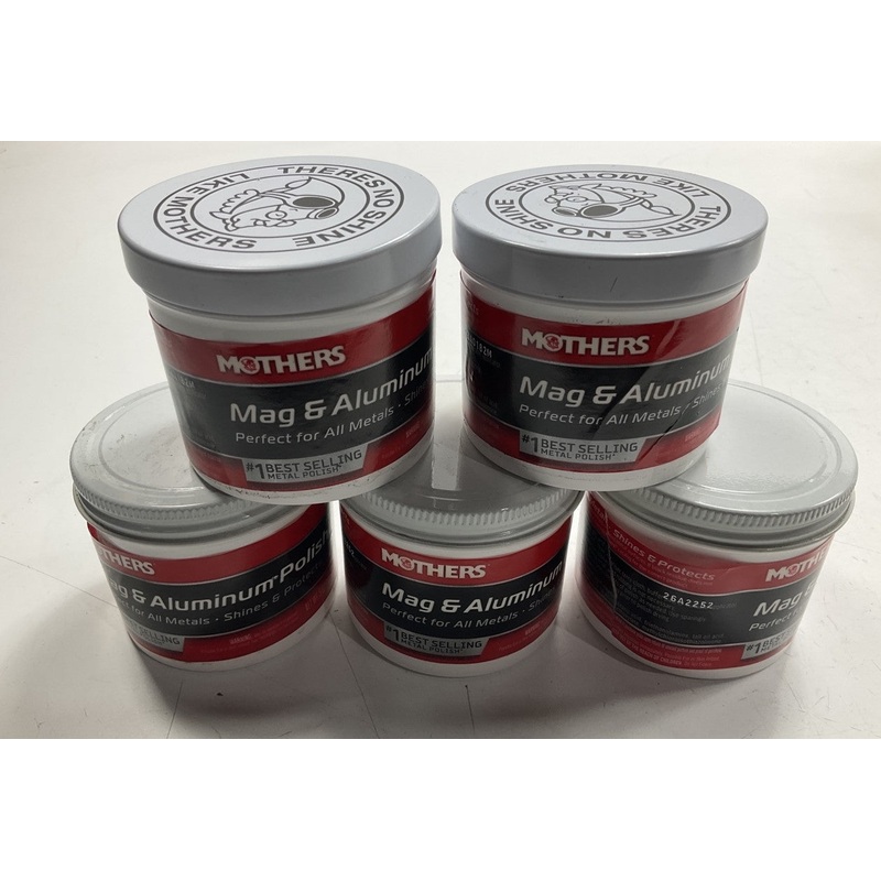 (5) Cans - Mothers 05100 Mag & Aluminum Polish, 5 Oz Each