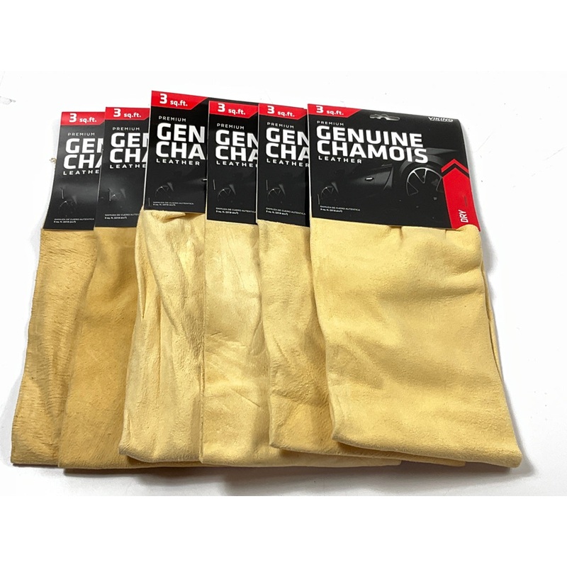 (5) Viking 913310 Beige Genuine Leather Chamois Towels Auto Detailing 3 Sq. Ft