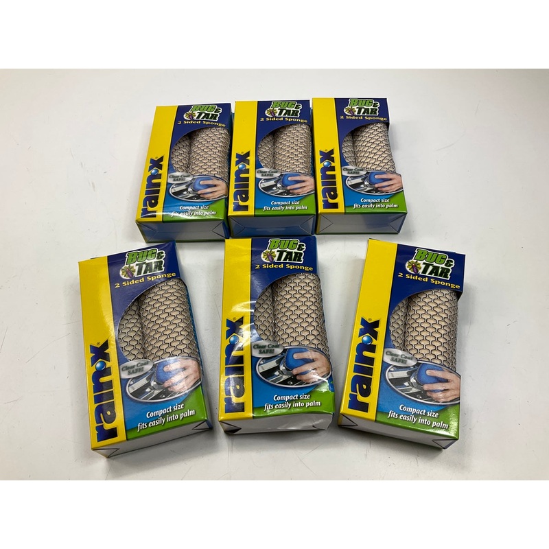 (6) Rain-x 45122X 2-Sided Automotive Bug Grime And Tar Car Wash Cleaning Sponge