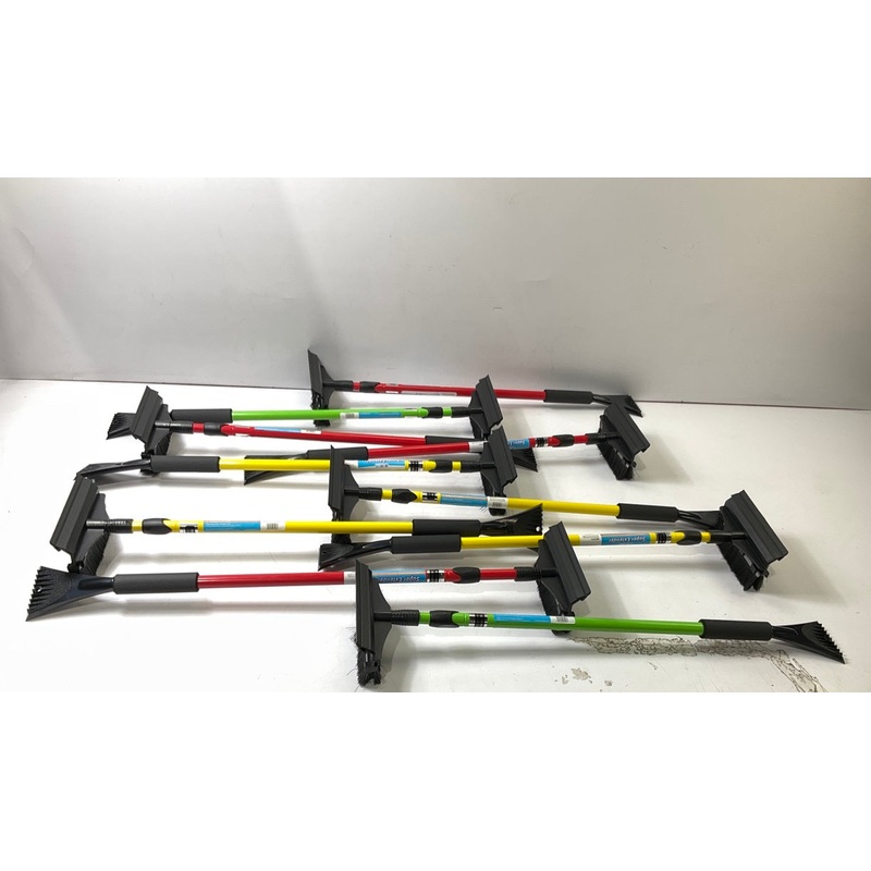 (10) Hopkins 2610XM  Super Extender Snow Broom Ice Scraper, Red, Green, Yellow