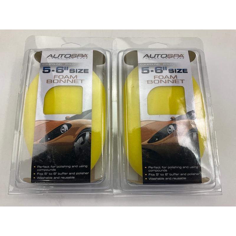 (2) Autospa 40409AS 5'' To 6'' Washable Foam Polishing Bonnets